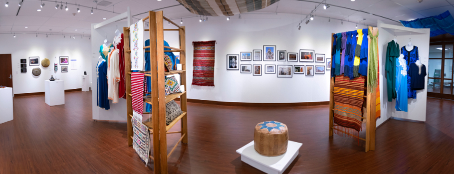 Installation View, Center of Gallery, Morocco: Crossroads & Meeting Grounds Exhibition, 2018.