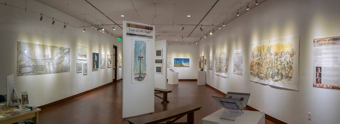 Installation View, Front of Gallery, Positively Fourth Street - An Encounter with the Fourth Street Viaduct Exhibition, 2018.