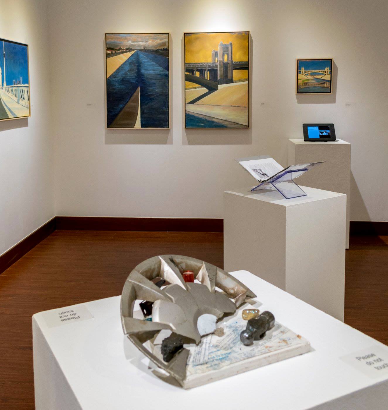 Installation View, Back of Gallery, Positively Fourth Street - An Encounter with the Fourth Street Viaduct Exhibition, 2018.