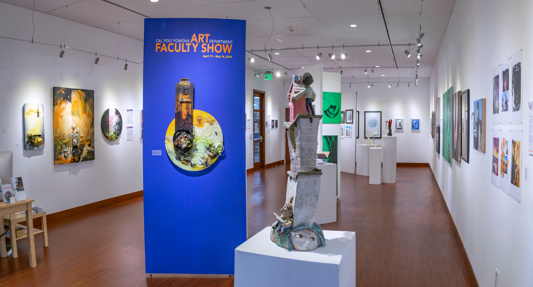 Pano shot of entrance with title wall installation