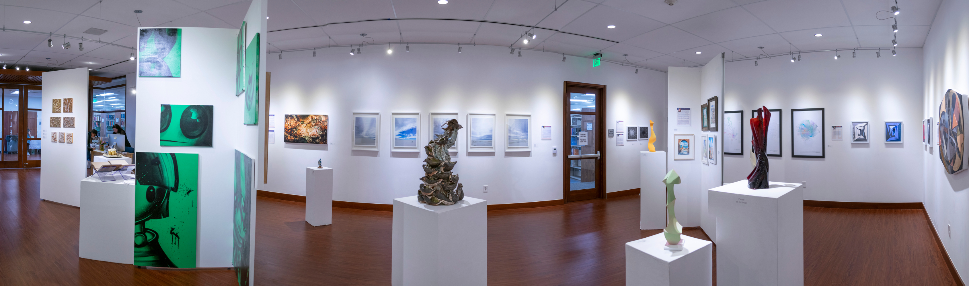 installations around center of gallery