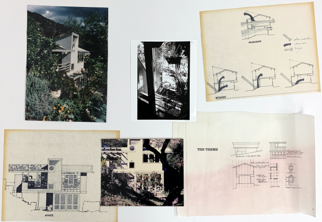 Lyle's blueprints and studio collage