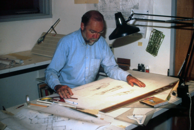 John T. Lyle in his studio