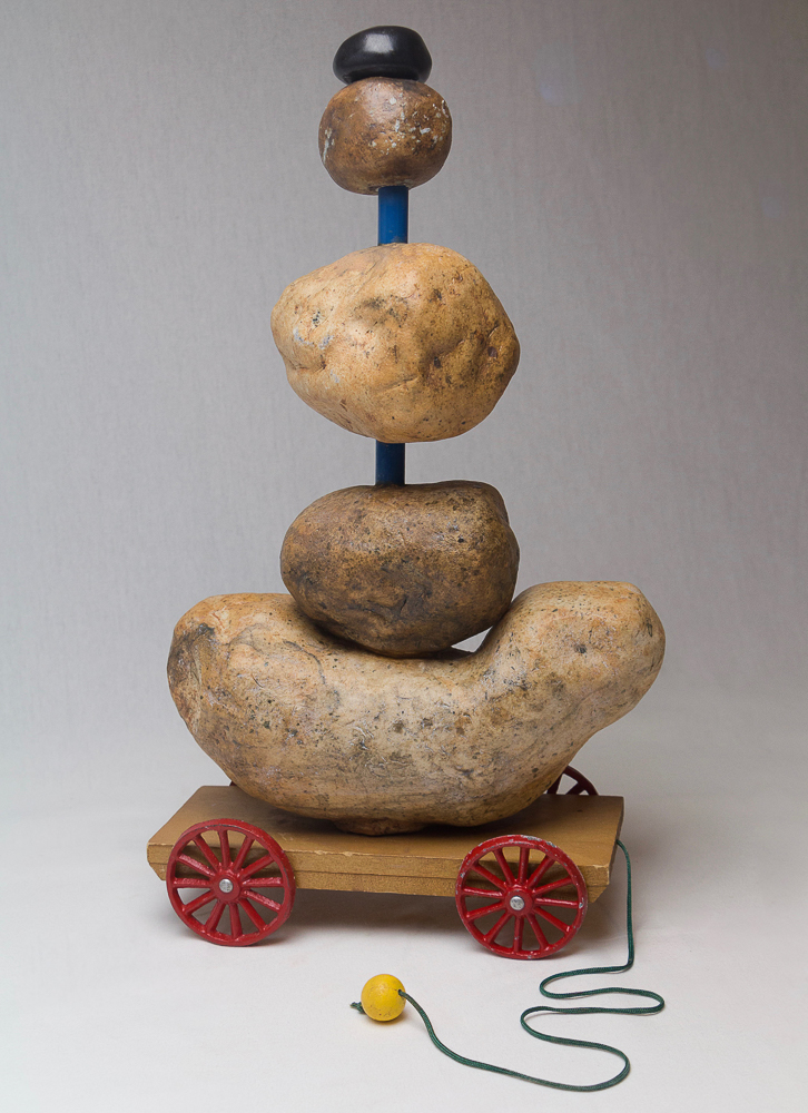 Gina M.  Art of Balance from the Lost, Not Forgotten Series, 2017  ceramic, found objects  14 x 12 x 12”  Courtesy of the artist