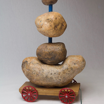 Gina M.  Art of Balance from the Lost, Not Forgotten Series, 2017  ceramic, found objects  14 x 12 x 12”  Courtesy of the artist