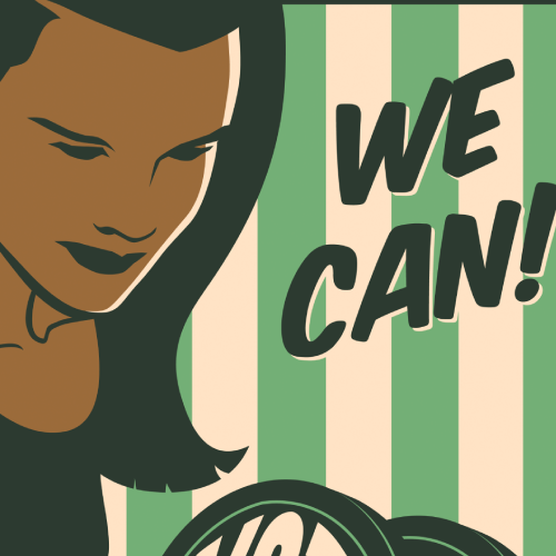 cropped image of the artwork "want more vote more" that is included in the exhibit.