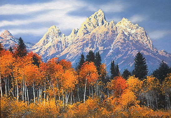 "Untitled (Mountains and Autumn Foliage)" by Bruce Cheever