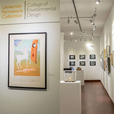 Installation view of "College of Environmental Design University Collections and Archives" exhibition from Monday, May 22 –Thursday, October 5, 2017. Photo Credit: Bill Gunn, Wolverine Photography.
