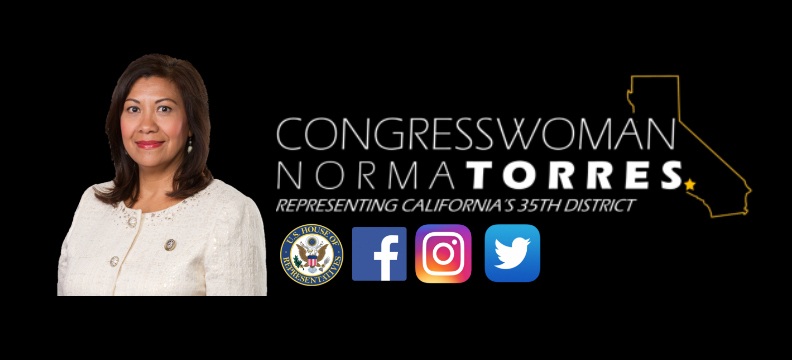 Congresswoman Norma Torres.  Representing California's 35th District
