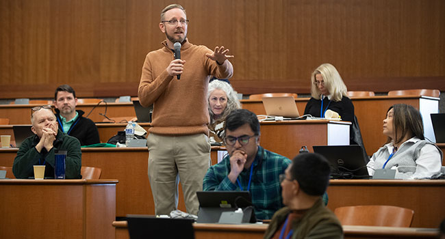 Kenneth Lamb speaks during the 2022 Winter Institute.