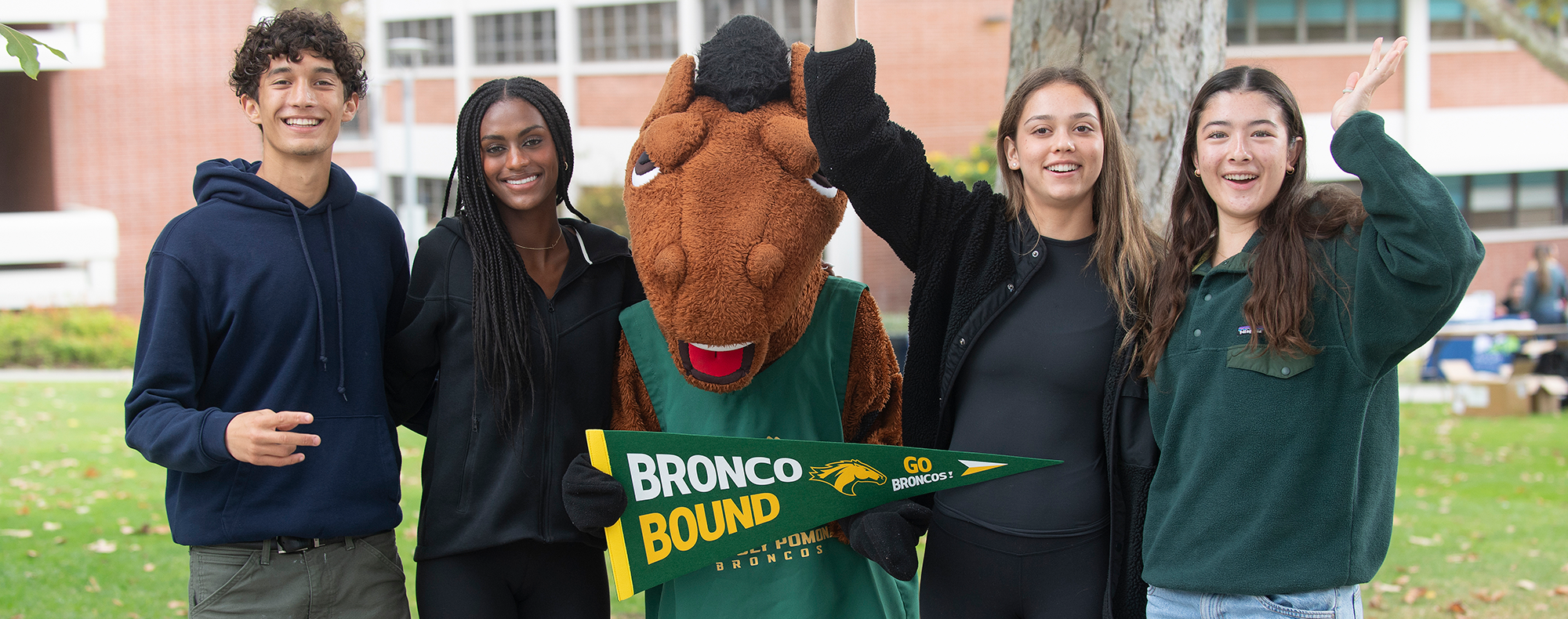 A group of students smile during the 2024 Explore CPP Day.
