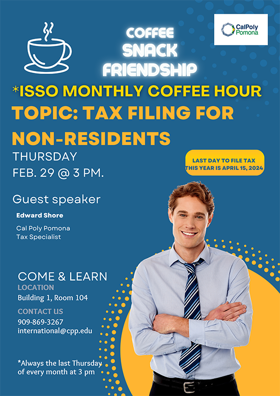 flyer for isso monthly coffee hour
