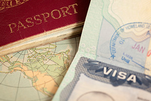 photo of a passport and visa