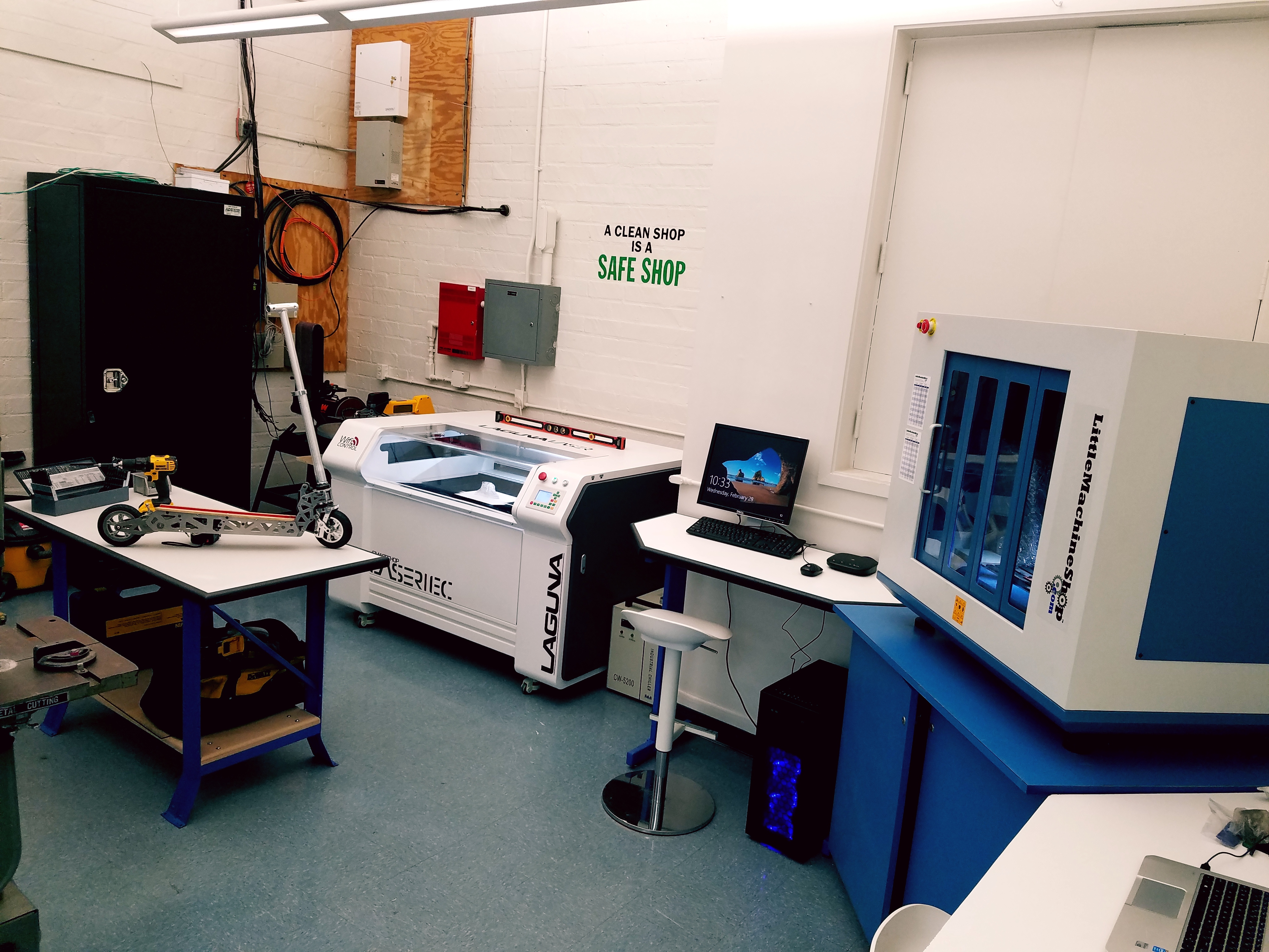 The laser cutter, CNC router, and manual mill that live in the iLab