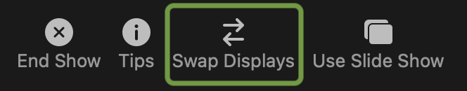 image of the swap displays button in the mac version of powerpoint