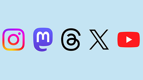 Icons for Instagram, Threads, Twitter, and Youtube