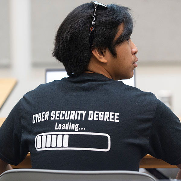 t-shirt reads cybersecurity degree loading