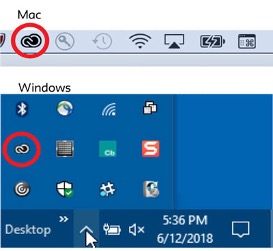 Adobe creative cloud menu bar