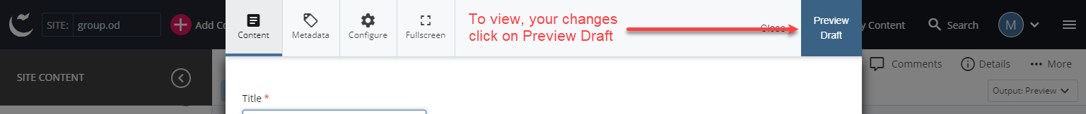 preview draft button