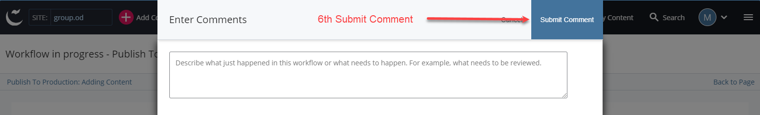 Submit Content button location