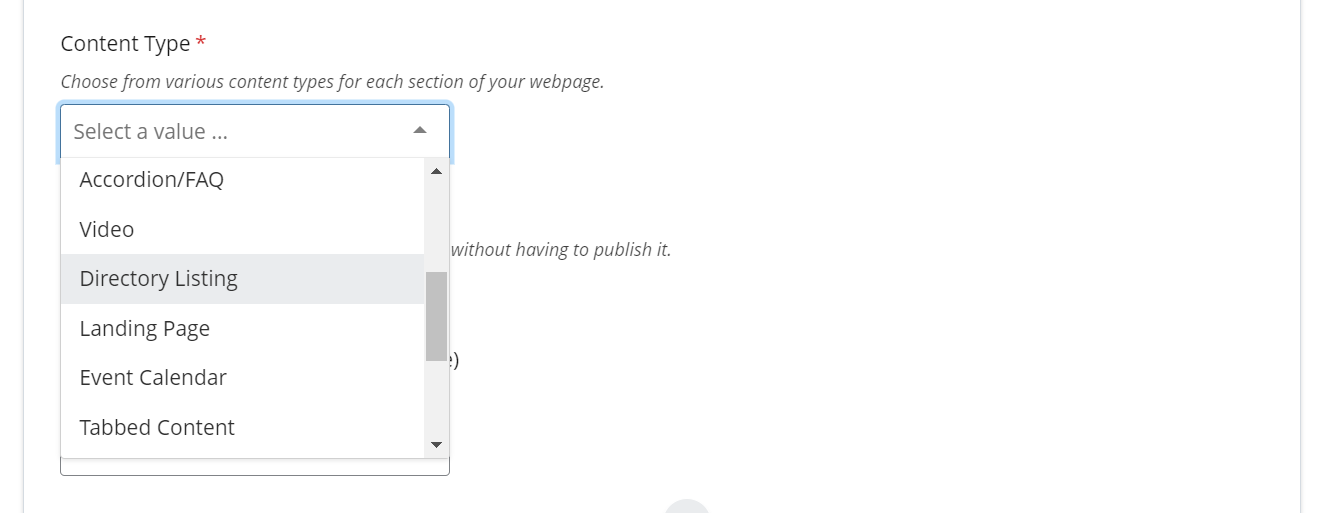 Directory Listing Type Selection