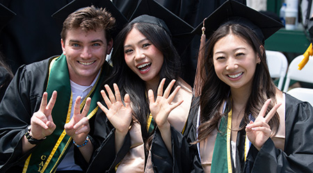 Graduates posing