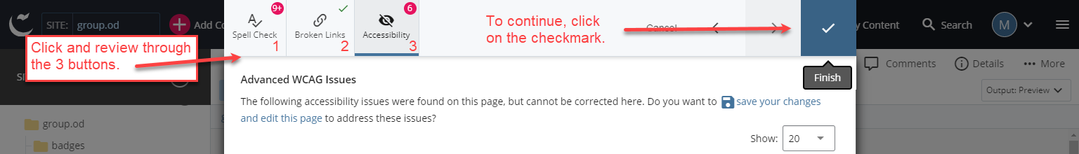 content page review