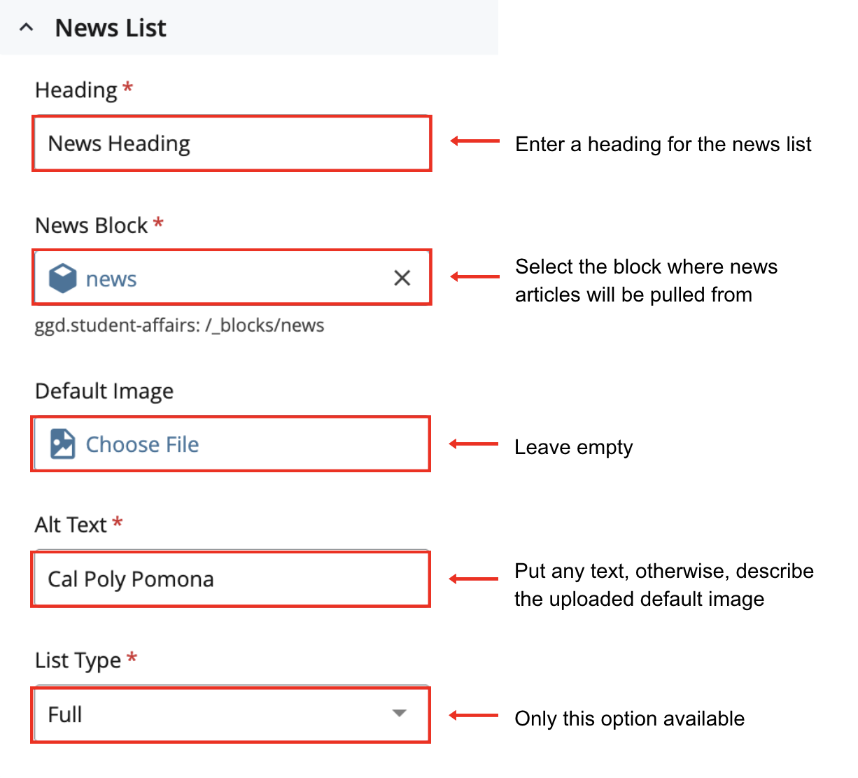 news page cascade view