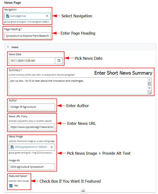 news page cascade view
