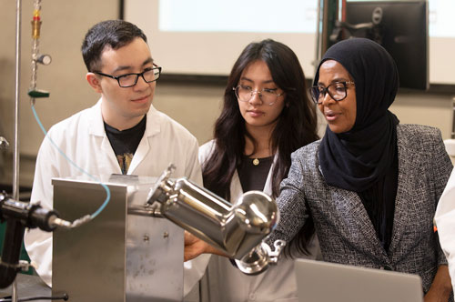 faculty in a lab setting