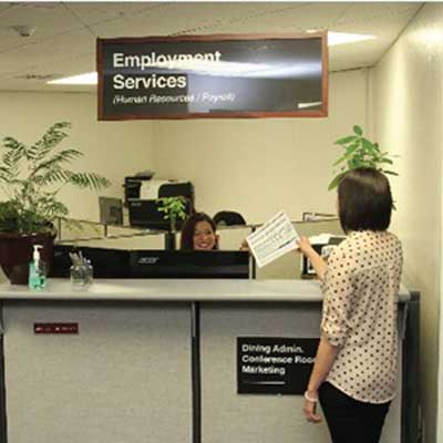 front desk of employment services 