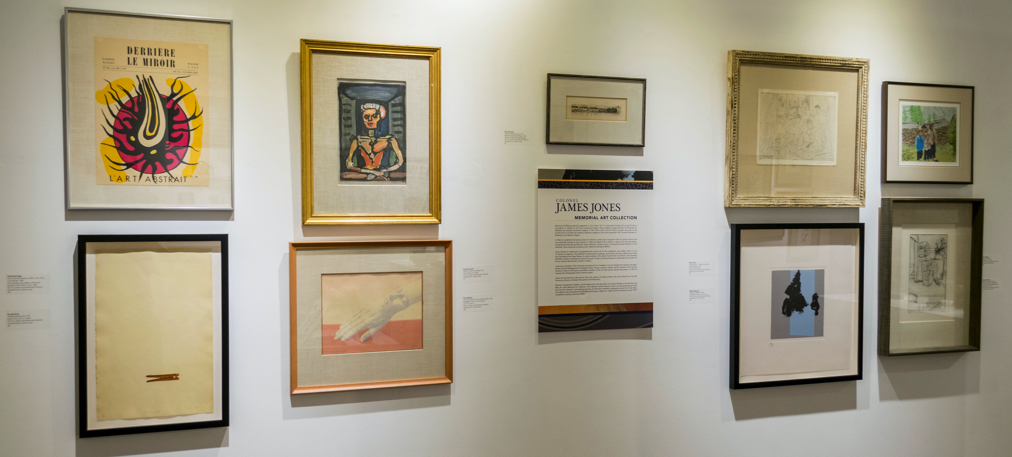 Highlight of Jones Collection: Installation view of University Permanent Collection Exhibition in the Huntley Gallery in 2017. Curated by Michele Cairella Fillmore.