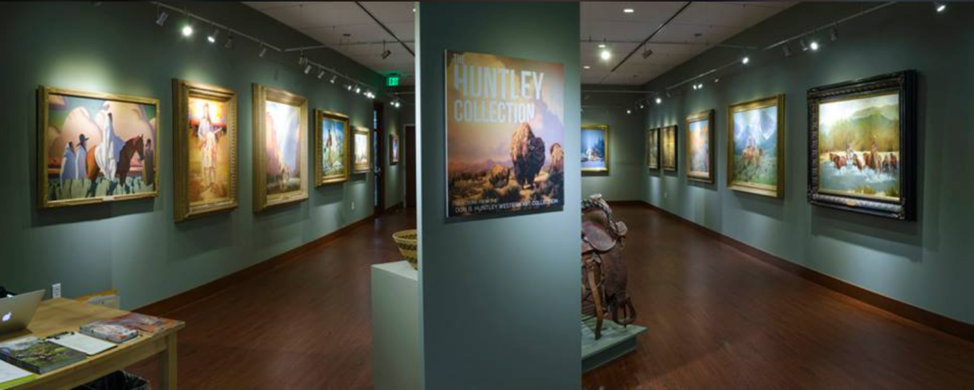 Photo of the Huntley Collection, installation view of "Life in the Wild West: Selections from the Don B. Huntley Western Art Collection" in 2015.