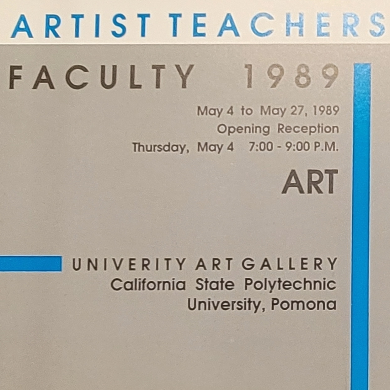 Artist Teachers Faculty 1989