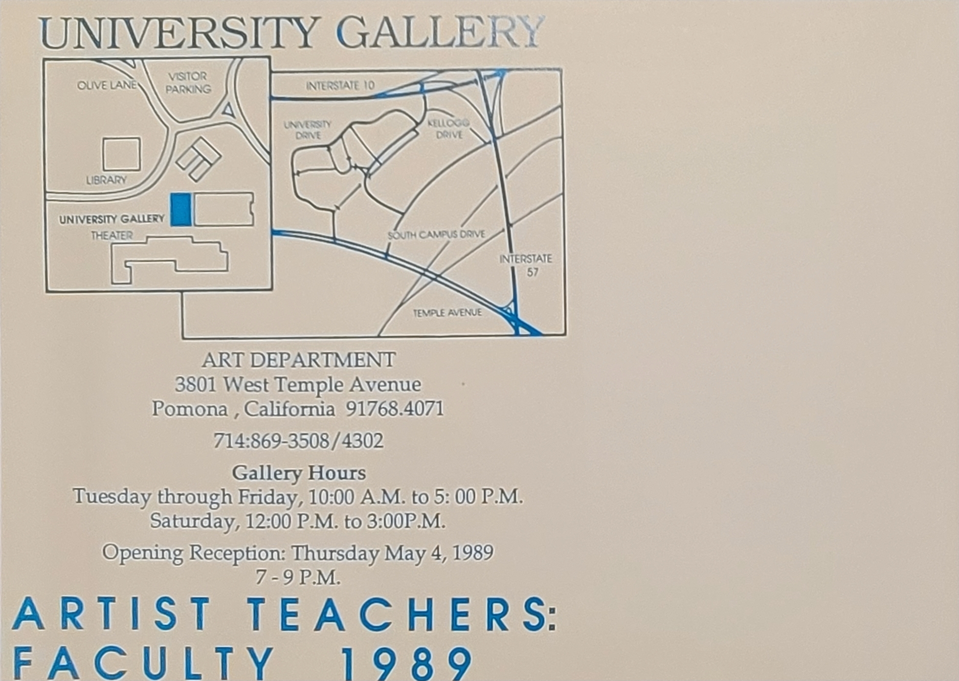 Artist Teachers Faculty 1989