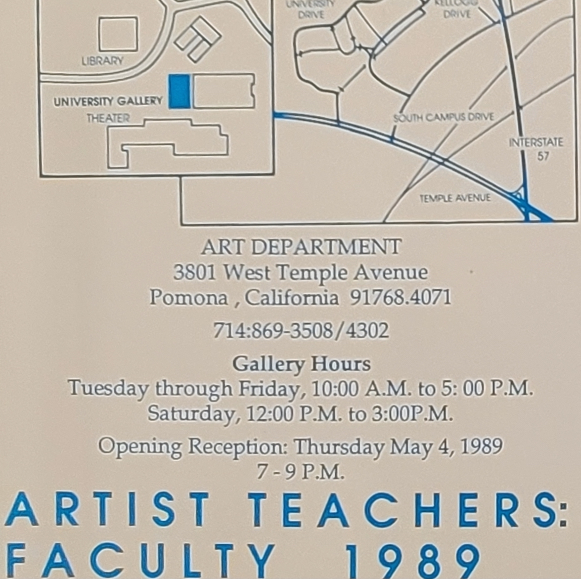 Artist teachers faculty 1989