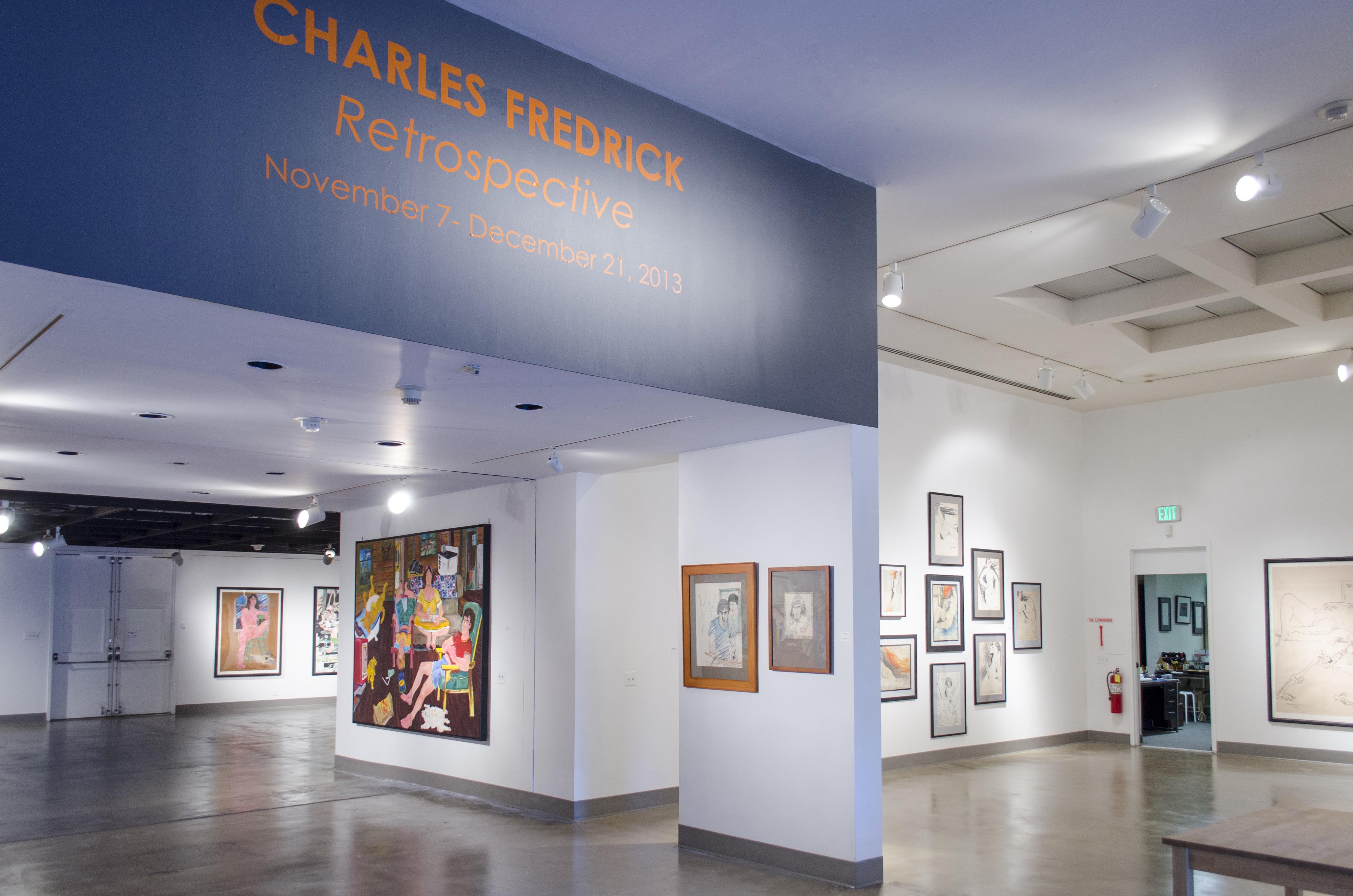 Installation View, Title Wall, Charles Fredrick Retrospective Exhibition, Nov. 7, 2019 to Dec. 21, 2013.