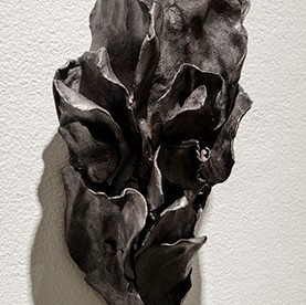Lillian Abel, "Perpetual Cadence I" black and grey folded sculpture. 