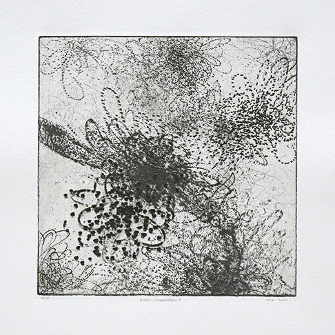 Cheryl Rogers, "MSM - Composition 3" a black, white, and grey abstract drawing.