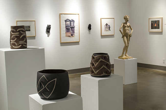 Installation View, Front Gallery, Ink & Clay 39 Exhibition, Sept. 14, 2013 to Oct. 26, 2013.