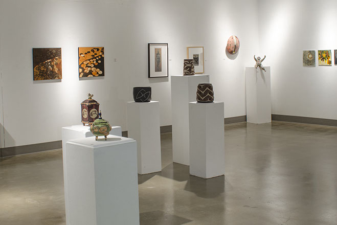 Installation View, Front Gallery, Ink & Clay 39 Exhibition, Sept. 14, 2013 to Oct. 26, 2013.