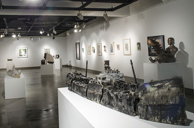 Installation View, Back Gallery, Ink & Clay 39 Exhibition, Sept. 14, 2013 to Oct. 26, 2013.