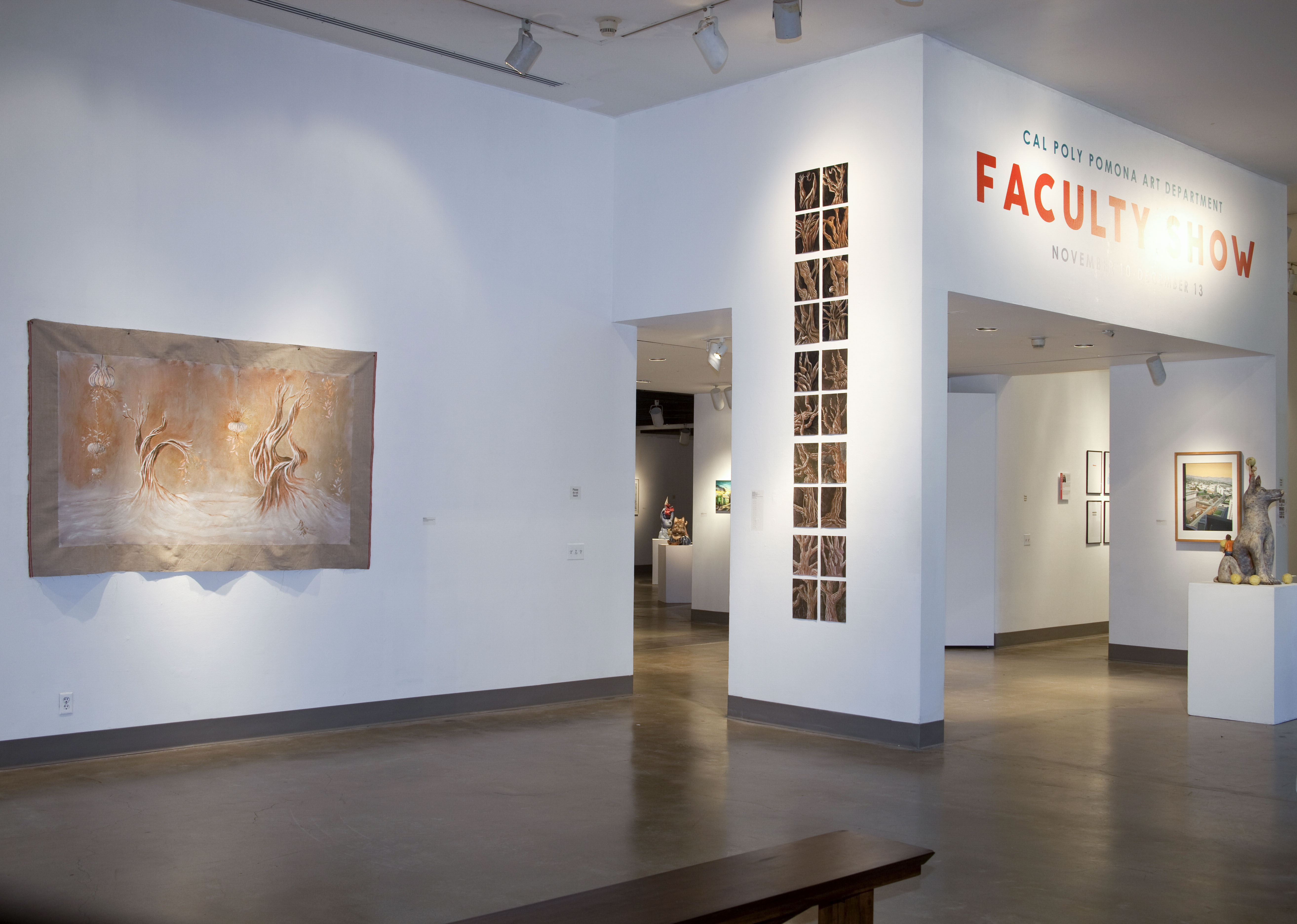 Installation View, Front East Gallery, Art Faculty Show 2014 Exhibition, Nov. 10, 2014 to Dec. 13, 2014.