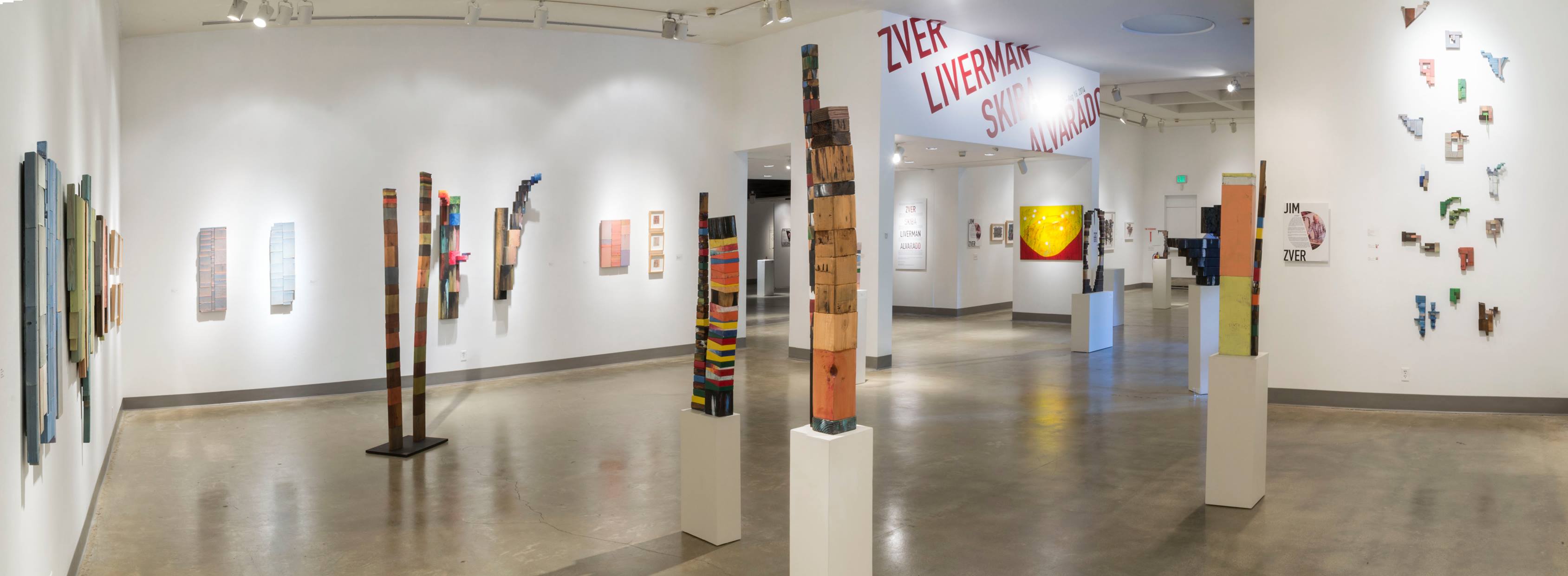 Installation View, Front East Wall, Francisco Alvarado, Patricia Liverman, Karin Skiba & Jim Zver Exhibition, July 7, 2014 to August 16, 2014