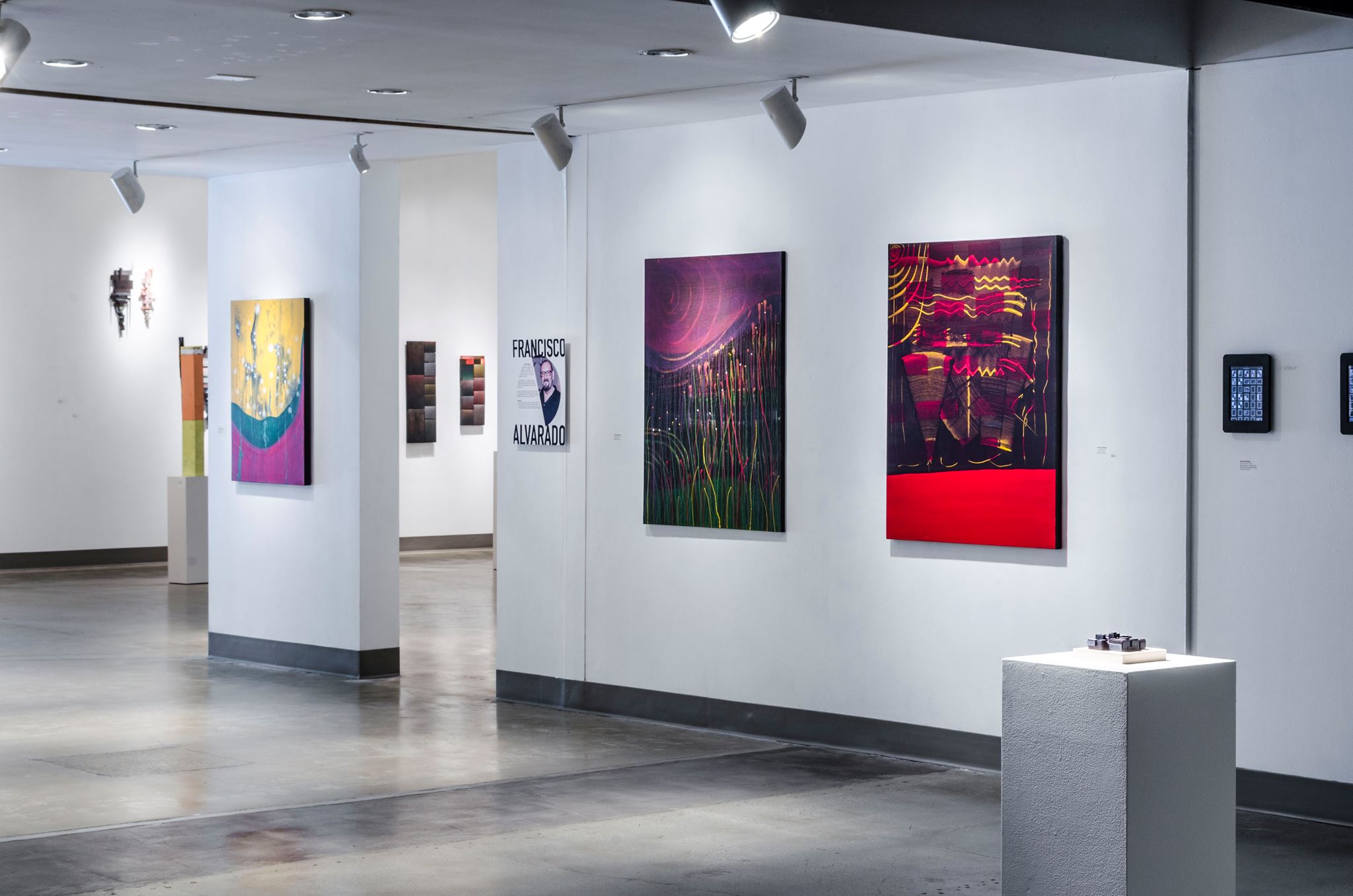 Installation View, Corridor of Gallery, Francisco Alvarado, Patricia Liverman, Karin Skiba & Jim Zver Exhibition, July 7, 2014 to August 16, 2014