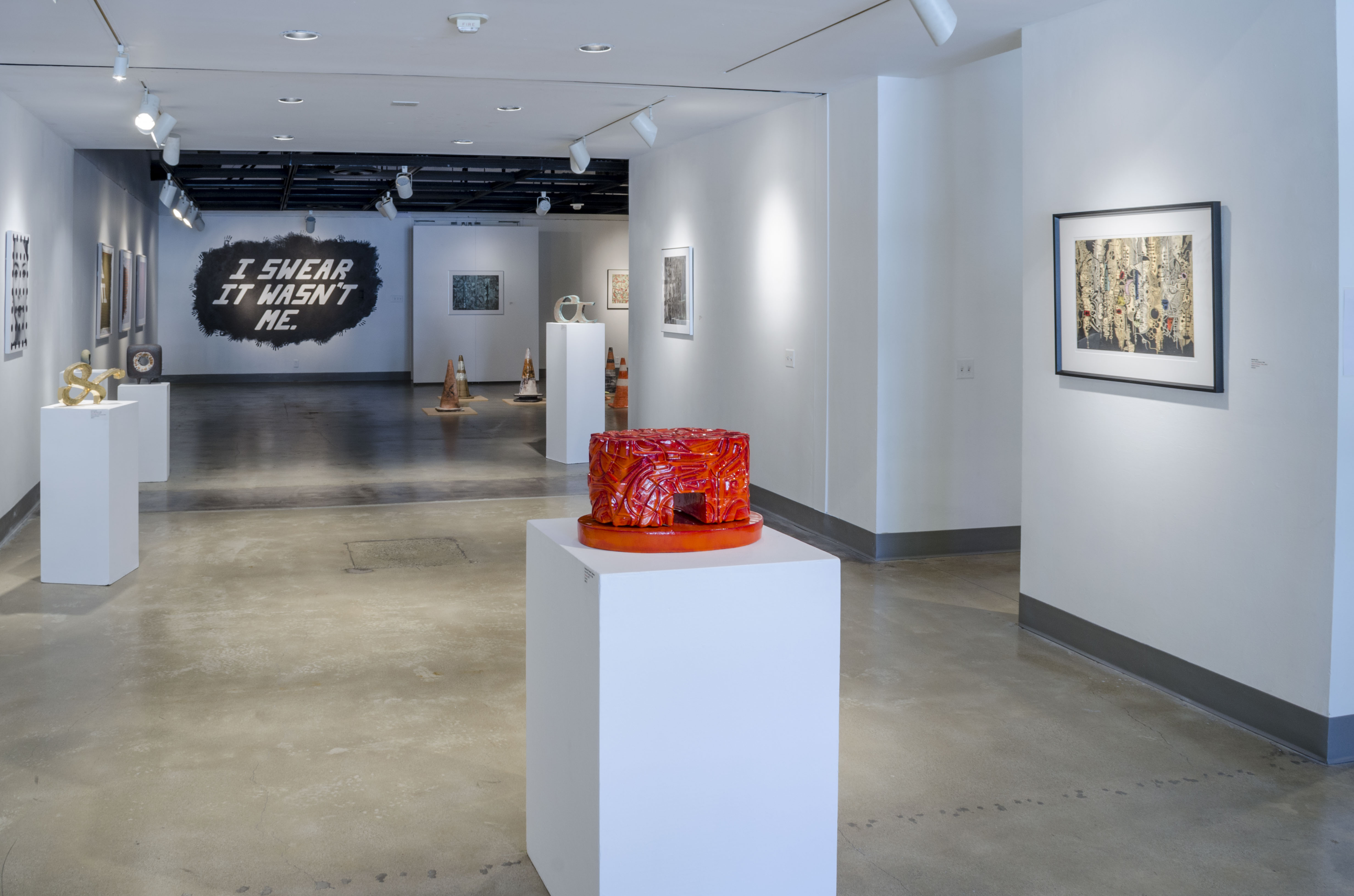 Installation View, Corridor of Gallery, Ink & Clay 40 Exhibition, Sept. 13, 2014 to Oct. 23, 2014.