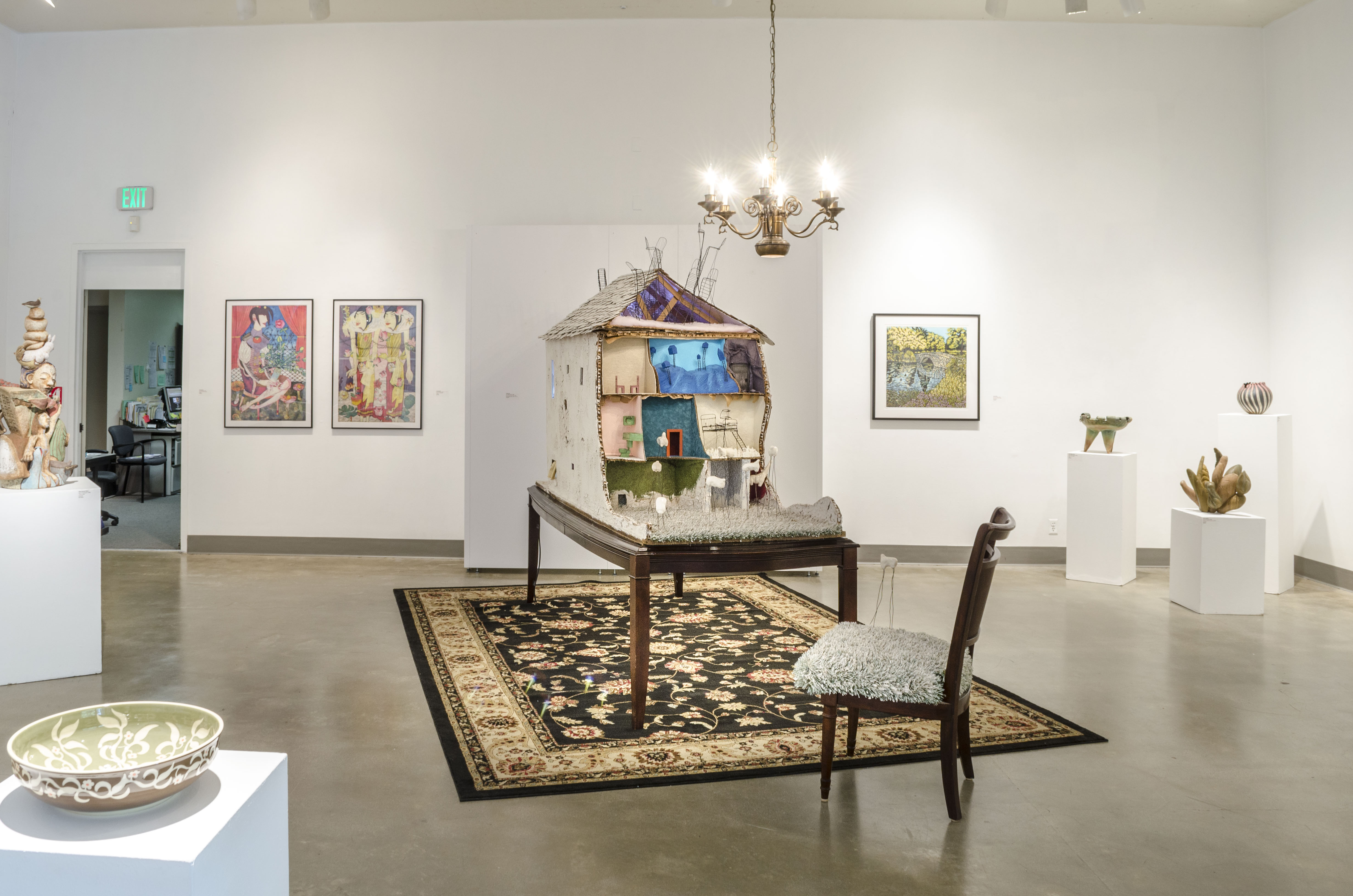 Installation View, Front West Gallery, Ink & Clay 40 Exhibition, Sept. 13, 2014 to Oct. 23, 2014.