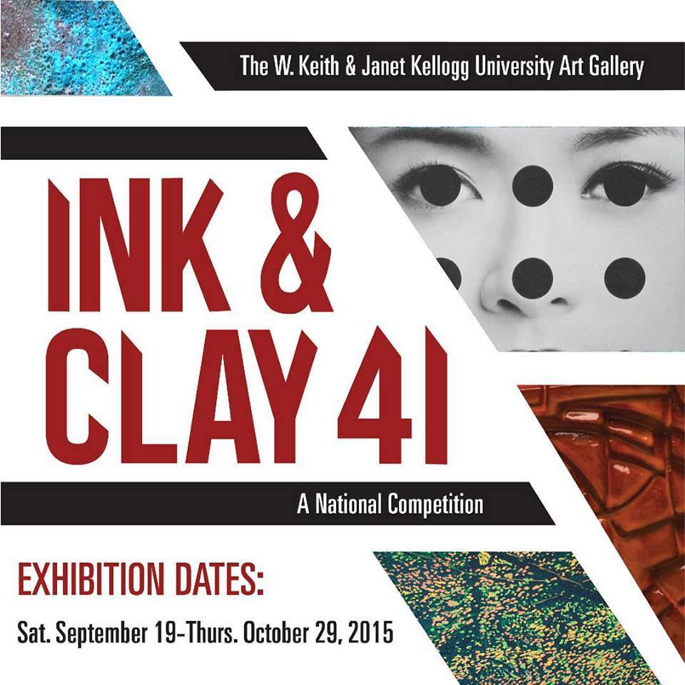 The W. Keith and Janet Kellogg University Art GalleryInk & Clay 41 A National Competition  Exhibition Dates // September 19- October 29, 2015