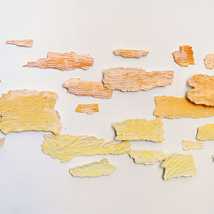 porcelain paper clay of orange flakes