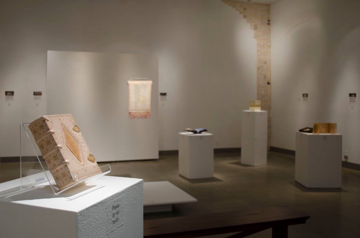 Installation View, Front West Gallery, VESSEL: The Guild of Book Workers (a Traveling Exhibition), Nov. 30, 2015 to Jan. 30, 2016.